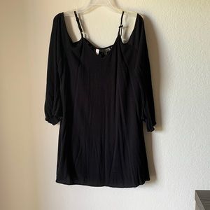 Black Off the Shoulder Dress with Lace Back Size M